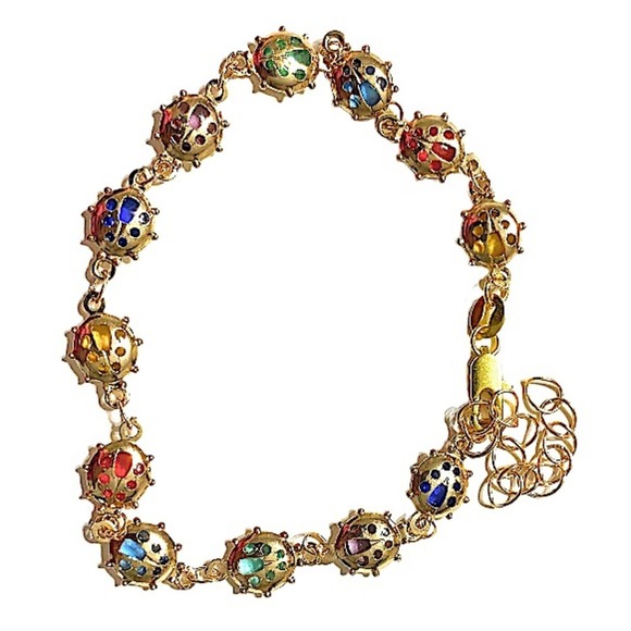 Lady Bug Gold Plated Minimalist Bracelet - Picture 5 of 6